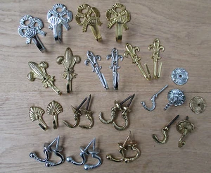 Solid brass 2 X CURTAIN TIE BACK HOOKS HOLD BACKS SCREW IN METAL TASSEL HOOK - Picture 1 of 19