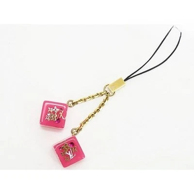 LOUIS VUITTON Cubo Inclusión Teléfono Móvil Correa Dije Color Oro Rosa Foto 1 de 4