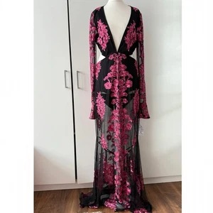 Free People For Love & Lemons Temecula Cut Out Maxi Dress Size XL - Picture 1 of 13