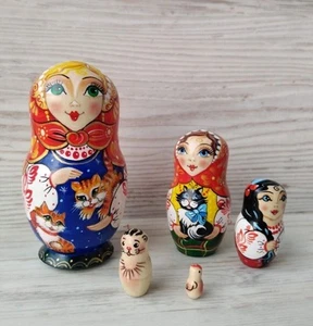 Nesting Dolls Hand-Painted Wooden Dolls Gift for Kids Educational toys - Picture 1 of 10