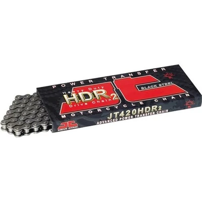JT Sprockets 420HDR Heavy Duty Non O-Ring Drive Chain, 420 x 100 Links - Natural - Image 1 of 4