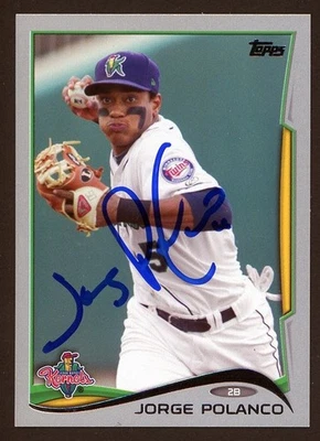 Jorge Polanco Signed Auto 2014 Topps Pro Debut SILVER Card #5/25 Mariners Twins - Image 1 of 2
