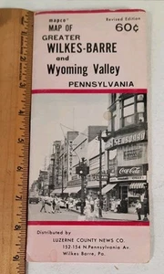 Vintage Street Map of Wilkes Barre & Wyoming Valley circa 1958 Luzerne County - Picture 1 of 9