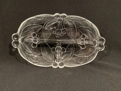 "Bandeja de plato dividida vintage Mikasa cristalina 11x7"" REBUNDANTE 🍒 cereza" Foto 1 de 4