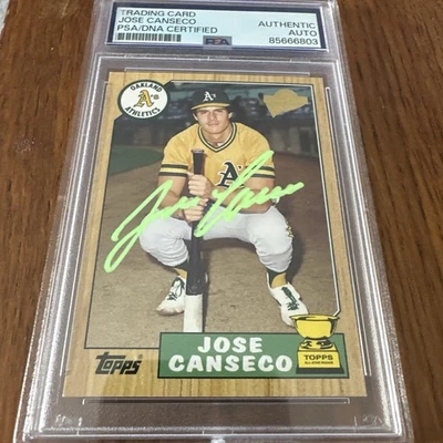 何塞·坎塞科签名 2005 年 Topps 粉丝最爱亲笔签名 PSA DNA 板霓虹签名 — 第 1/3 张图片