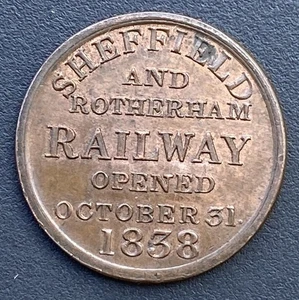 Lote de fichas con brillo H10 Sheffield & Rotherham Railway Omnibus Check No 3 1838 - Imagen 1 de 4