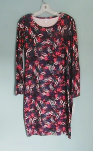 LULAROE DEBBIE MULTI COLOR FLORAL BLACK DRESS SIZE MEDIUM NEW - Picture 1 of 1