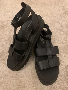 Chunky Platform Black Sandals Fabulous Footwear by George Size UK 8 - Picture 1 of 5