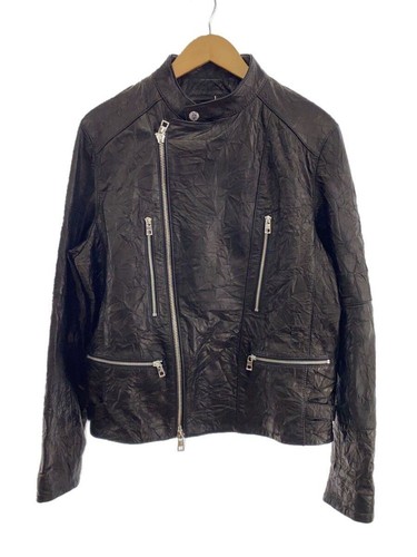 GIACCA MICHAEL KORS RIDERS BIKER DOUBLE M PELLE DI PECORA NERA CS4800DE usata