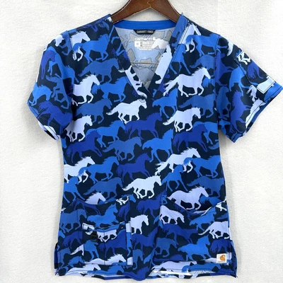 Blusa Médica Carhartt Force para Mujer XS Azul Ajuste Moderno Cruz Flex Caballos Veterinaria Enfermera Foto 1 de 4