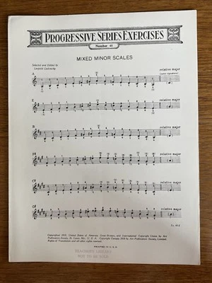 Mixed Minor Scales~1918~Progressive Series Exercises~#40~Art Publication Society - Image 1 of 2