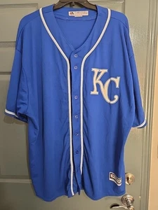 Majestic Coolbase MLB Kansas City Royals Jersey Men's 5XL Button Up - Picture 1 of 18