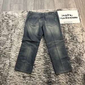 Vintage Pelle Pelle Denim Jeans Men’s Size 46x34 Embroidered Baggy Hip Hop Y2K - Picture 1 of 9