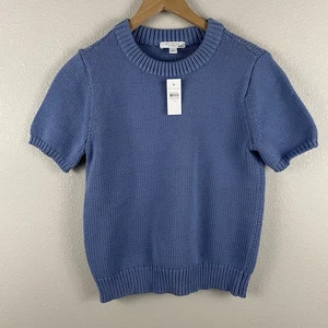 Suéter Pullover Ann Taylor Weekend Mujer M Azul Tejido Manga Corta - Imagen 1 de 5