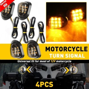 Indicador intermitente luces ámbar humo señal de giro montaje empotrado 9 LED para motocicleta EE. UU. - Imagen 1 de 14