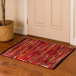 Cotton Chindi Hand Woven Rug - 2x3 ft Multi Color, Reversible Area Rugs for I... - Picture 1 of 9