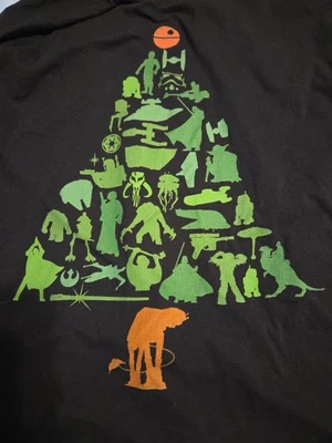 Star Wars Christmas Tree Character Long Sleeved Shirt Adult XL 100% Cotton - Image 1 of 4