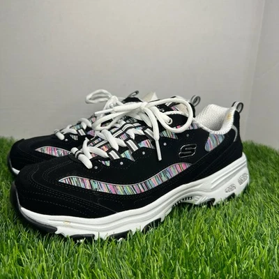 Zapatos Skechers para mujer 10 DLites Interlude zapatillas con cordones 11978 negro blanco Foto 1 de 4