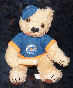 New York Mets PLUSH TEDDY BEAR Wood Baseball Bat Stadium Souvenier MLB NY Rare - Picture 1 of 7