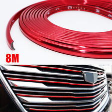 8M Red Car Bumper Wheel Hub Protect Ring Moulding Trim Strip Decoration Edge