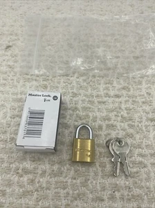 Master Lock 4120 Padlock, 2-Keys Alike, Shackle, Brass Luggage Lock NIB - Picture 1 of 3