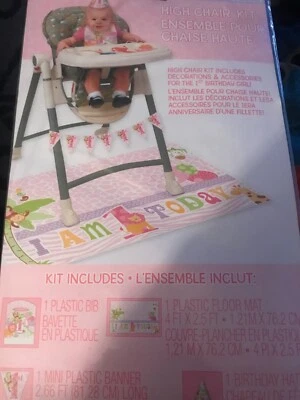 Unique Industries, розовый 1-й день рождения высокий стул набор. - Изображение 1 из 4