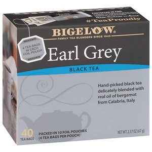 Bigelow Earl Grey Schwarz Teebeutel 40 Stück Box (6er Pack), koffeinhaltiger 240 Tee - Bild 1 von 11