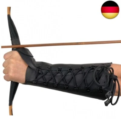 longbowmaker 12.2 Zoll Schwarzer Bogenschießen Armschutz Armschoner aus Leder