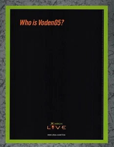 Xbox Live Coming Soon Voden05 Xbox Original 2001 Vintage Print Ad Art - Bild 1 von 1