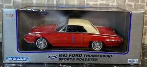 Welly 1:18 1962 Ford Thunderbird Sports Roadster Red - Picture 1 of 12