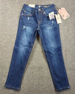 7 For All Mankind Josefina Skinny Boyfriend Jeans Girls Size 7 NWT Ultra Flex - Picture 1 of 10