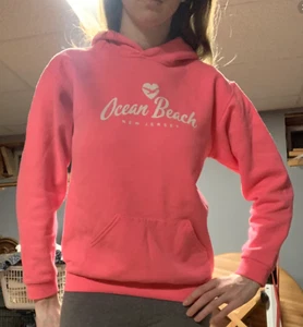 Vintage Hot Pink Ocean City Hoodie - Youth Large - Picture 1 of 1