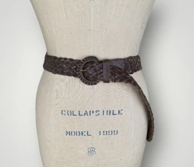 Cinturón de cuero trenzado marrón Abercrombie & Fitch M/L Foto 1 de 4