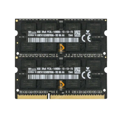 SK Hynix 2x 8GB 2RX8 DDR3L 1866MHz PC3L-14900S 1.35V SODIMM  Laptop Memory RAM $ - Image 1 of 4