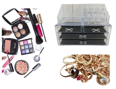 Organizer Box Porta trucco Portagioie Espositore Cosmetici 4 Cassetti - Immagine 1 di 4