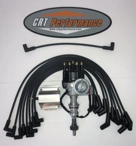 FORD 351W (windsor) NEGRO Pequeña Tapa HEI Distribuidor + BOBINA 60K + CABLES ENCHUFABLES HP - Imagen 1 de 4