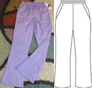 White Swan Pull On Elastic Waist Flare Scrub Pant Sizes XS to S 14440 - Picture 1 of 25