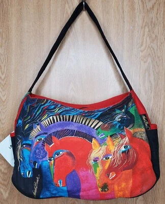 Bolso de Mano Wild Horses of Fire Laurel Burch Mediano de Lona Bolso de Hombro Nuevo con Etiquetas Foto 1 de 4