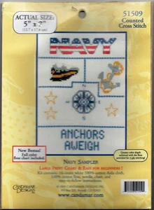 NAVY Sampler 5" x 7" Counted Cross Stitch Kit - Picture 1 of 2