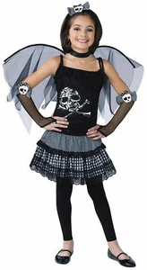 Child Funky Punk Fairy Skull Skeleton Costume Halloween Dress Up - Picture 1 of 2