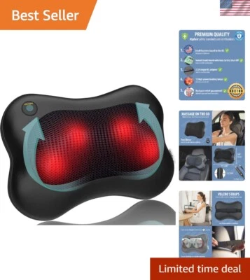 Masajeador de espalda y cuello Shiatsu con calor - Amasado 3D tejido profundo eléctrico M... Foto 1 de 4