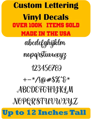 Custom Personalized Decal Vinyl Lettering Text Business Sign Calligraphy Script8 - Image 1 of 4