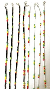 Brazalete/tobillo hecho a mano Rasta Reggae africano jamaicano con cuentas de semillas de vidrio  - Imagen 1 de 18