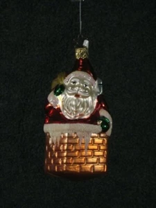 Adorno de vidrio Inge Santa - Busy Santa in Chimney - Imagen 1 de 1