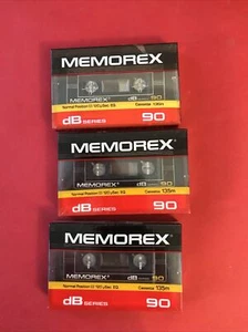Memorex DBS 90 Audio Cassette Tapes Type 1 Normal Bias 120 EQ Blank Sealed x3 - Picture 1 of 2