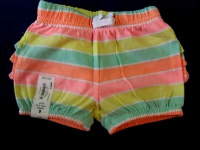 NWT Infant Girls 1 Pair Size 6M Multi-Color Ruffle Butt Shorts CUTE Jumping Bean - Image 1 of 3