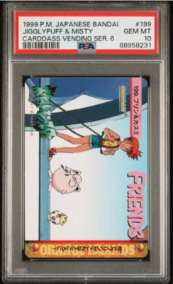 Pokemon 1999 Japanese Bandai Carddass Vending 6 #199 Jigglypuff & Misty PSA 10 - Image 1 of 2