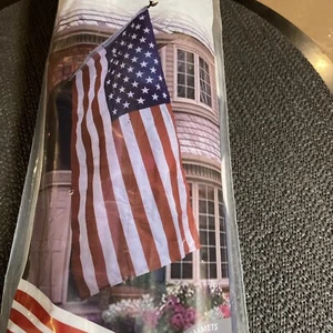Juego Bandera Americana, Hecho en USA! "Soporte de bandera de 3/4"" poste de 6 pies 3x5 con águila dorada" - Imagen 1 de 11
