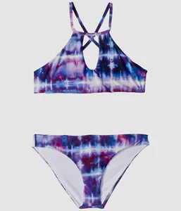 $199 Splendid Kids Girl Blue Purple Stretch Bikini Top Two-Piece Set Swimsuit 14 - Picture 1 of 2