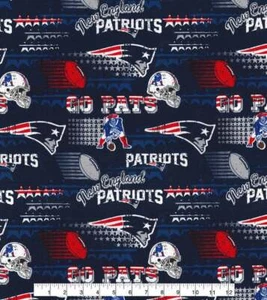 ¡UNA YARDA COMPLETA! "Tela de algodón retro de 58"W para máscara" de la NFL NUEVA INGLAND PATRIOTS - Imagen 1 de 2